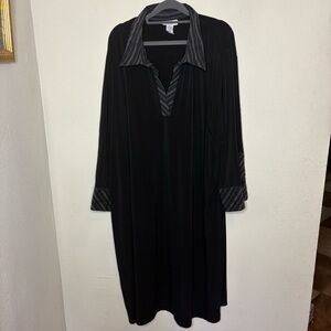 Avenue Stretch Black Collared Dress Size 26/28